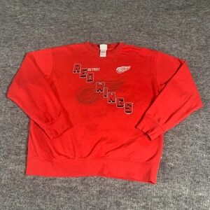 Detroit Red Wings Sweatshirt Mens Large Red Pullover Crewneck NHL Hockey Modern